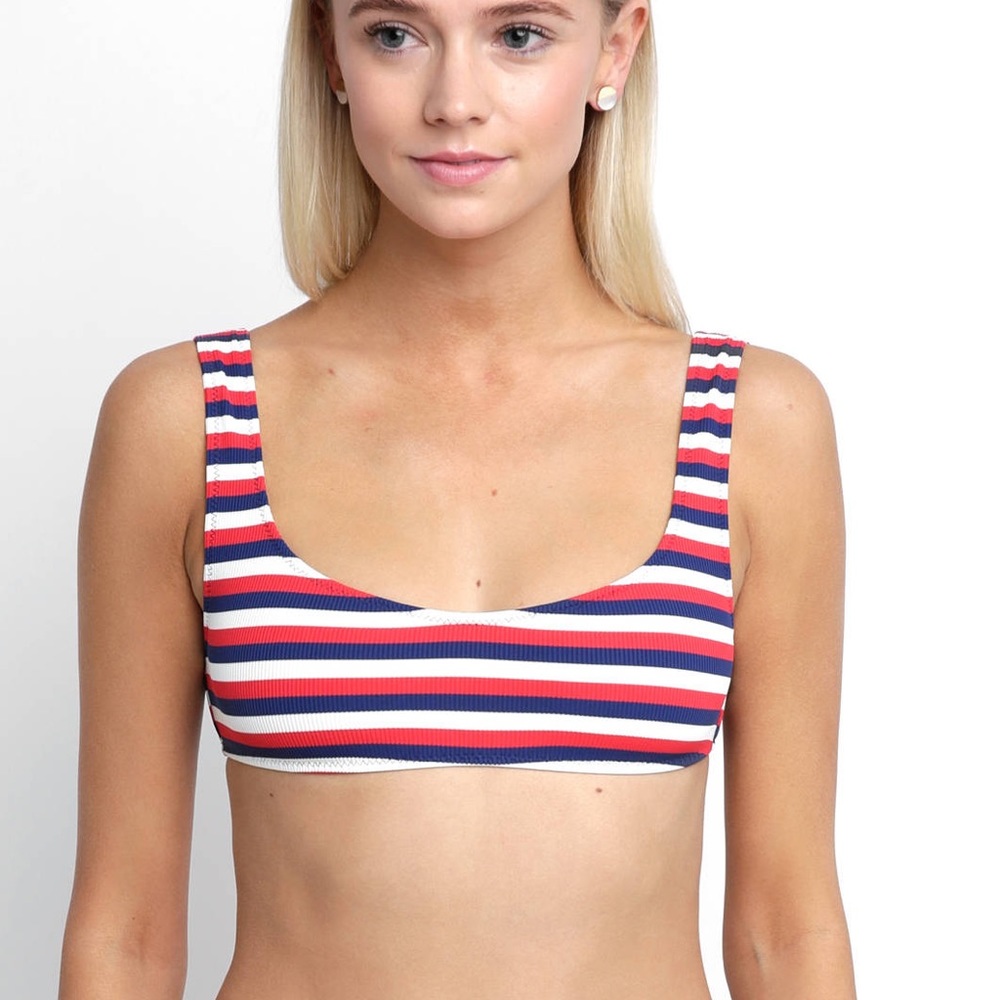 Solid And Stripes Bikini Top - image 3